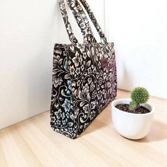Zelbury Black Rose Canvas Bag