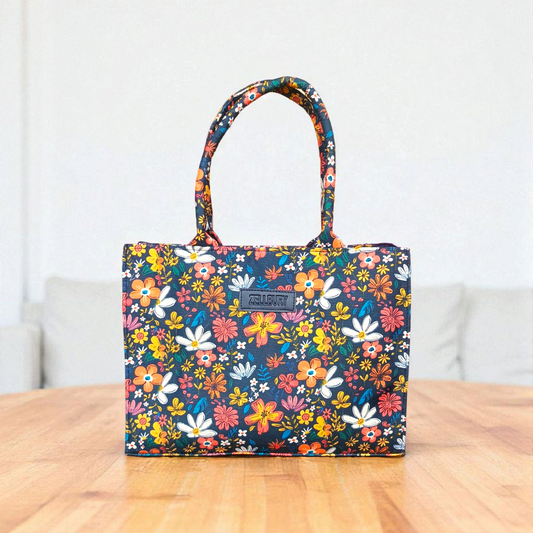 ZELLBURY Daisy Charm Canvas Tote