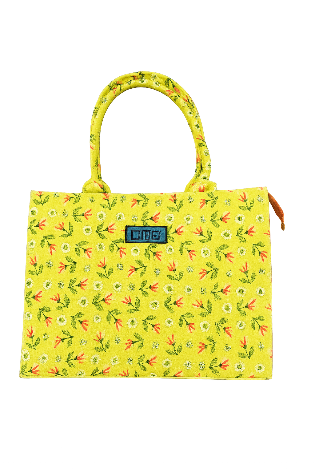 TBS Yellow Floral Canvas Tote Bag
