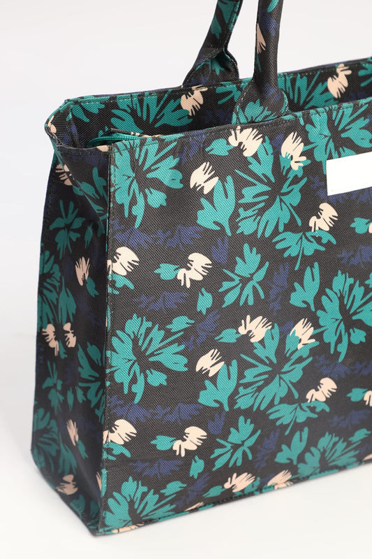 🌿 Classic Green Leaf Canvas Tote Bag