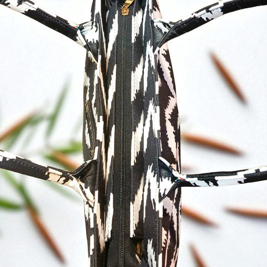 Black & White Zigzag Canvas Tote Bag – Bold, Durable & Everyday Chic