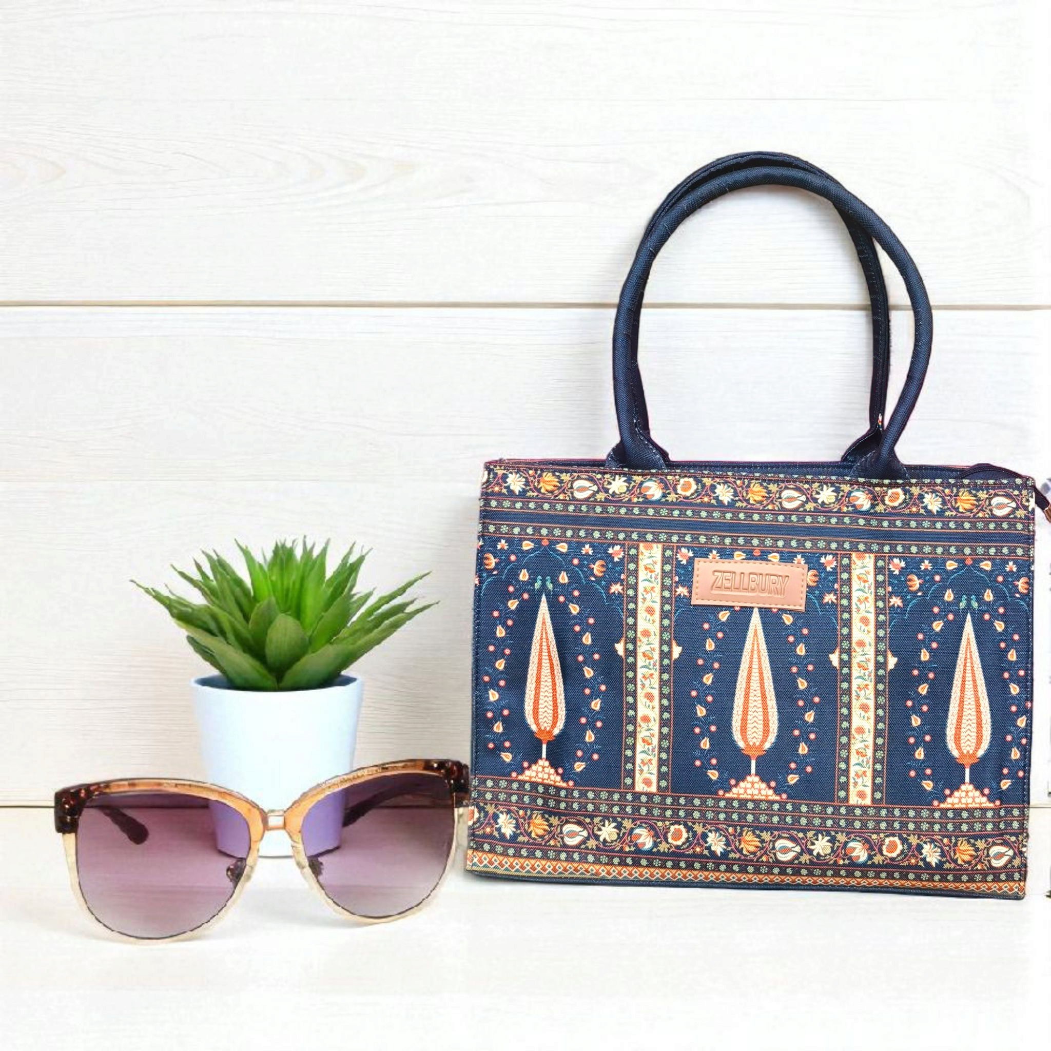 ZELLBURY Ivory Charm Canvas Bag
