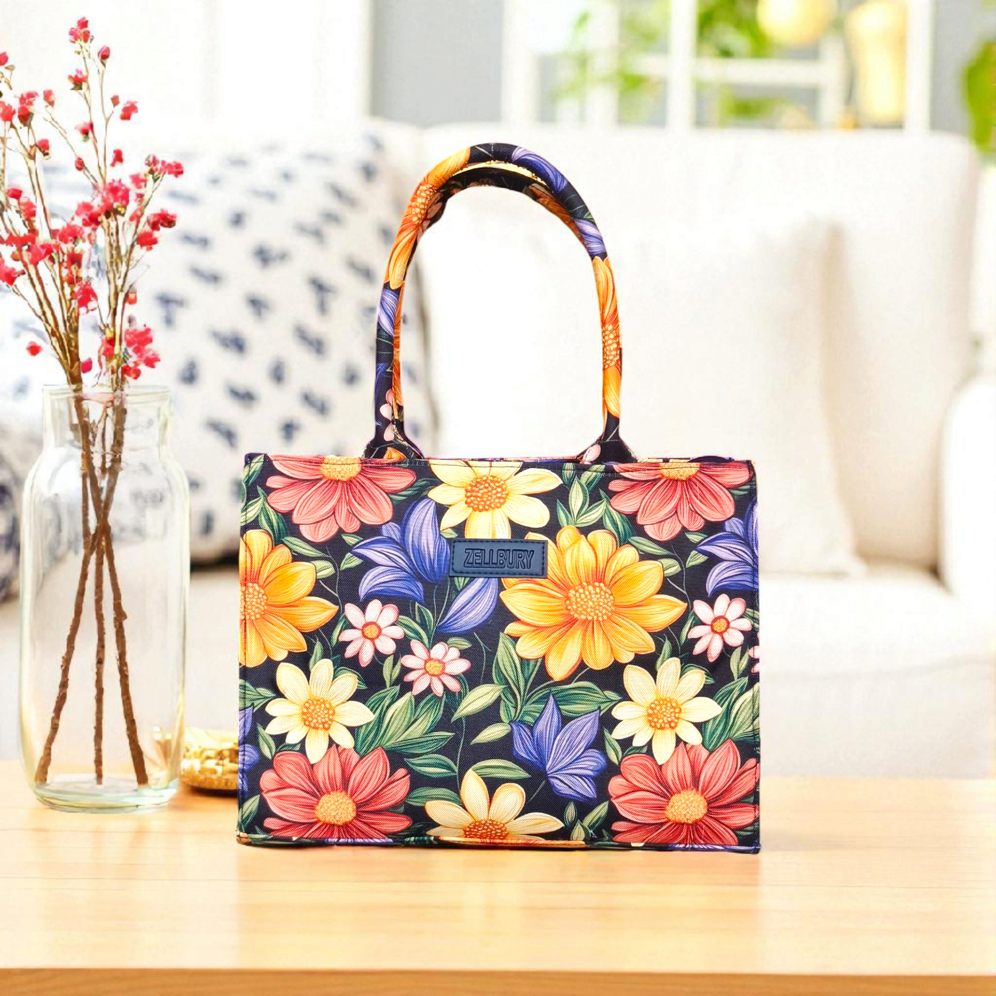 Sun Flower Opaline Canvas Bag