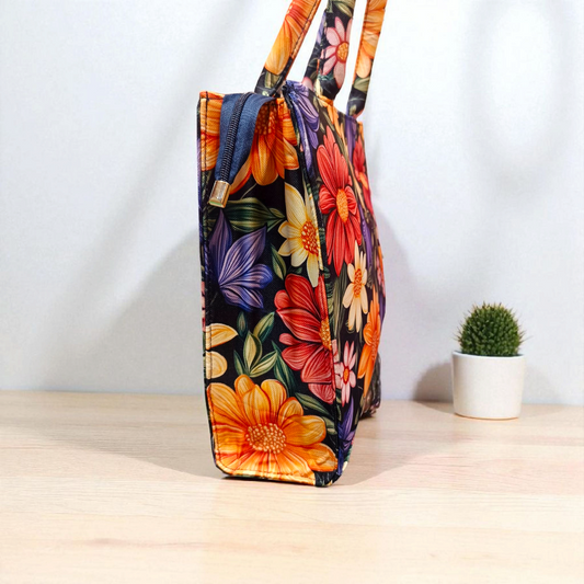 Sun Flower Opaline Canvas Bag
