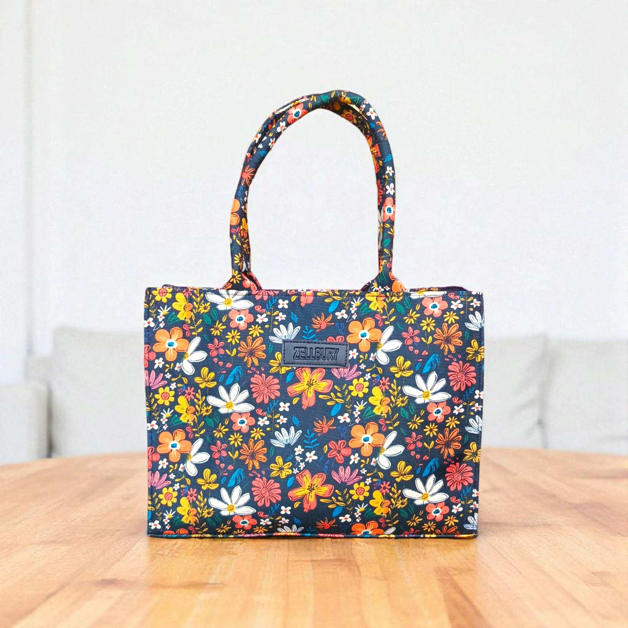 ZELLBURY Daisy Charm Canvas Tote