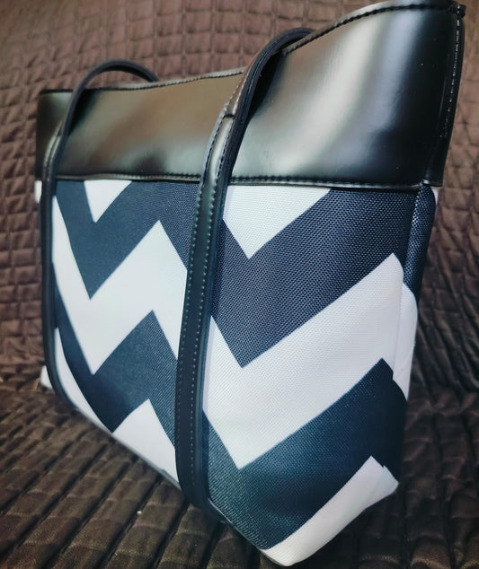 Chevron Rexine Tote Bag