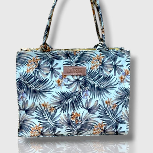 🌴 Tropical Leaf Print Canvas Tote Bag