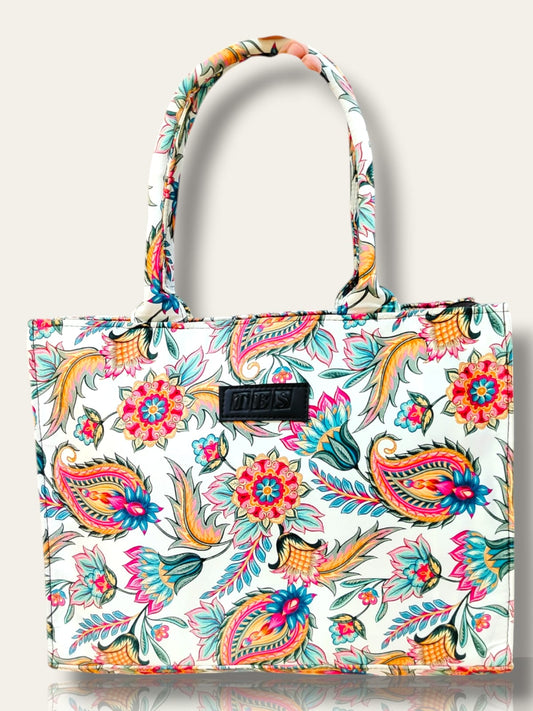 Floral Printed Canvas Tote Bag