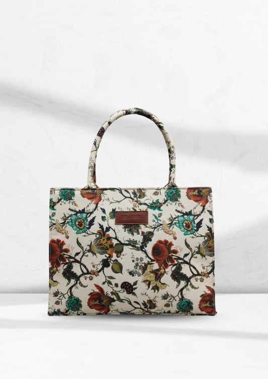 Floral Canvas Tote Bag – Elegant, Durable & Spacious