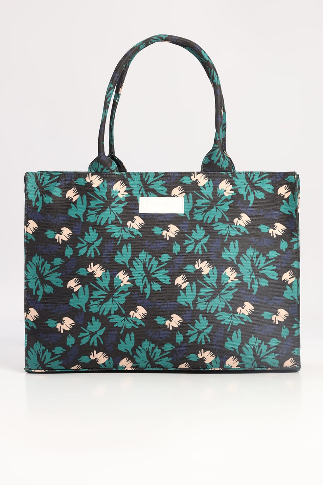 🌿 Classic Green Leaf Canvas Tote Bag