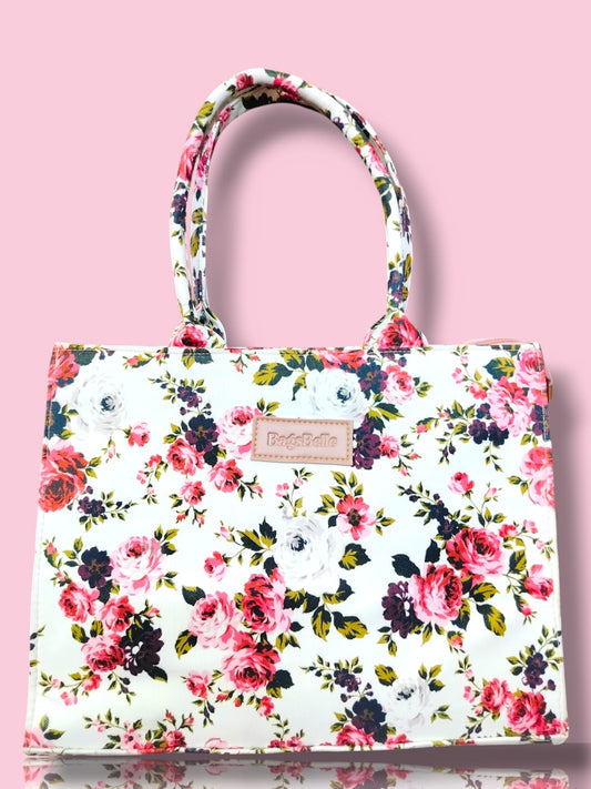 White Blossom Canvas Tote Bag