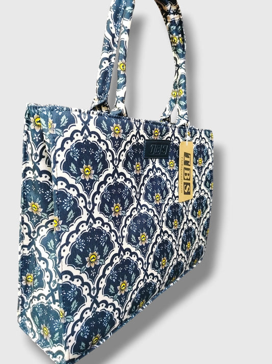 Elegant  Floral Canvas Tote Bag