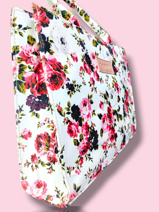 White Blossom Canvas Tote Bag