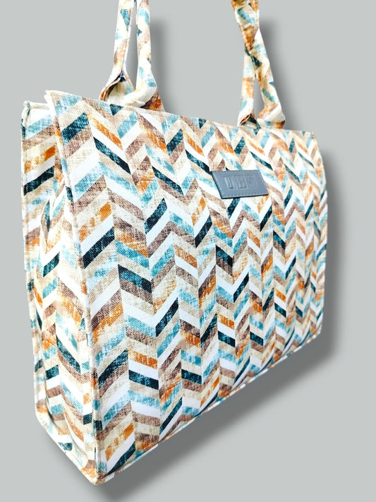 TBS Urban Chevron Canvas Tote Bag