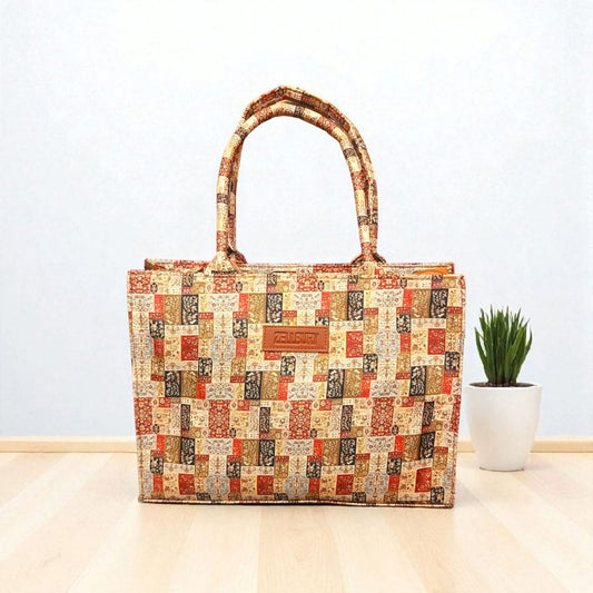 Vintage Mosaic Canvas Tote Bag – Durable Everyday Essential
