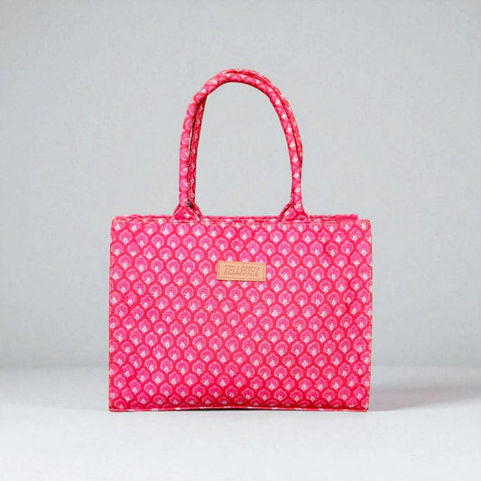 Pink Floral Canvas Tote Bag – Vibrant, Durable & Stylish