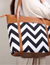 Chevron Rexine Tote Bag