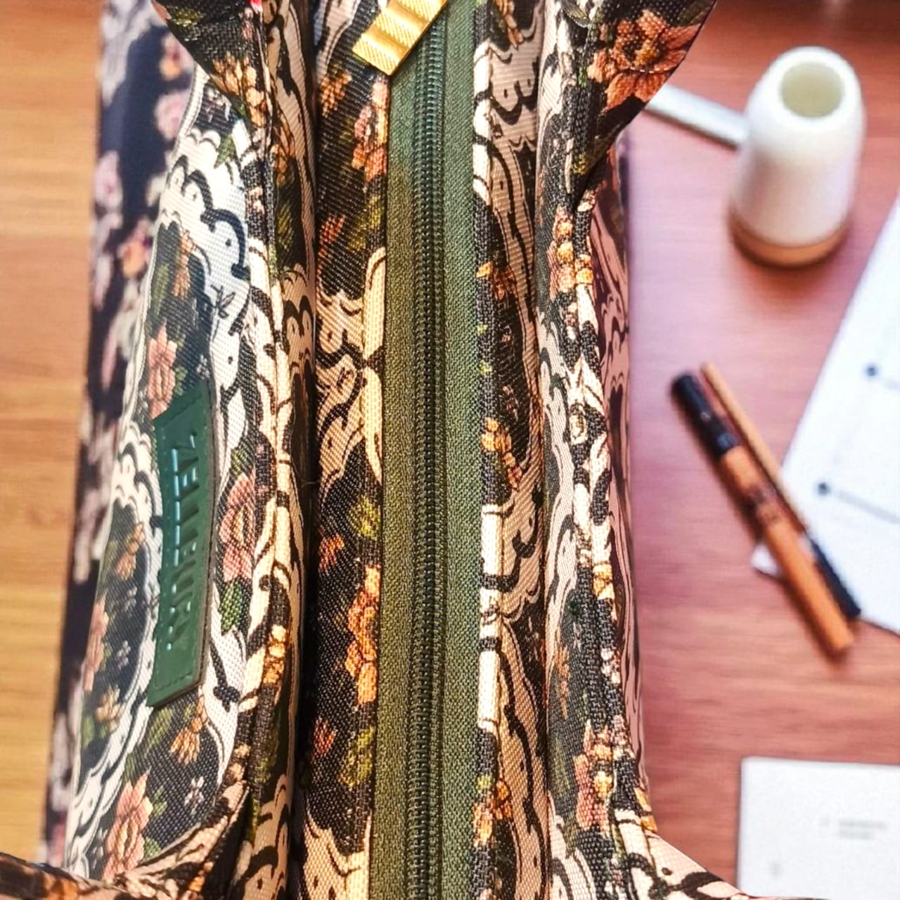 ZELLBURY Elegant  Floral Canvas Tote Bag