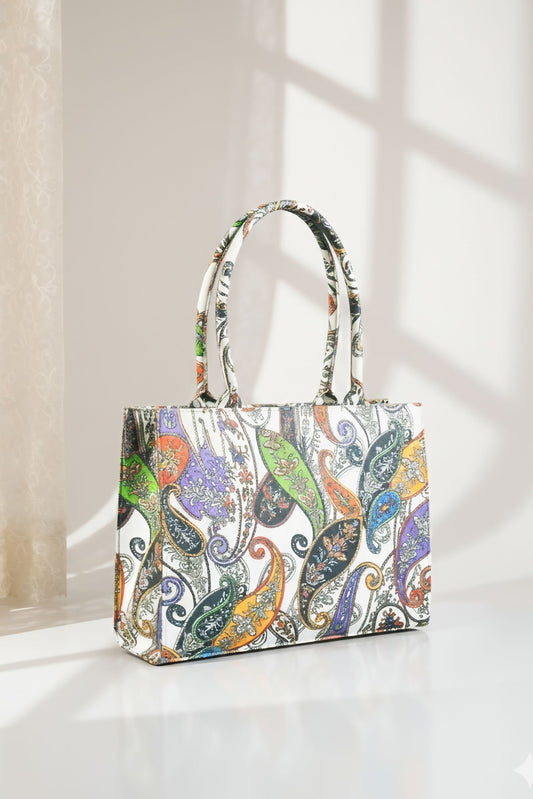 ZELLBURY Premium Paisley Canvas Tote Bag